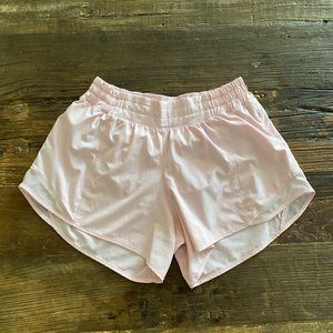 Lululemon soft pink Hotty Hott shorts (4in inseam).  Size 6.